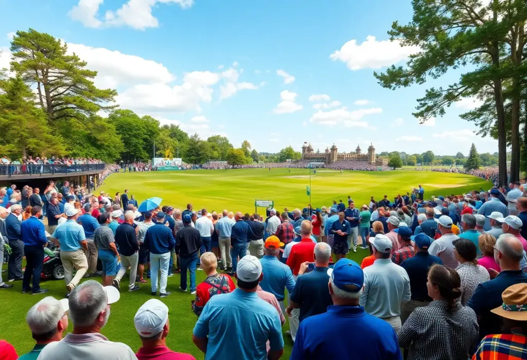 Spectators enjoying the Ryder Cup tournament at a golf course