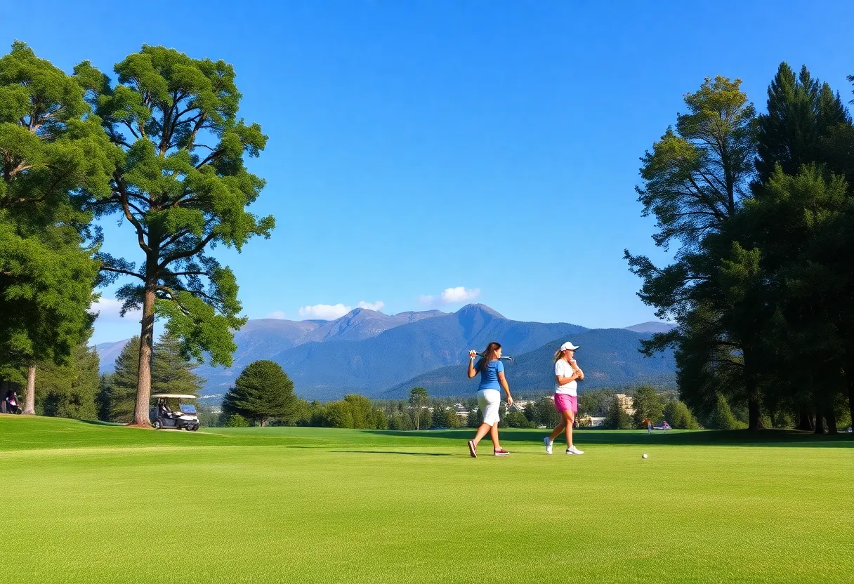 San Diego State women's golf team competing at Chambers Bay Golf Course