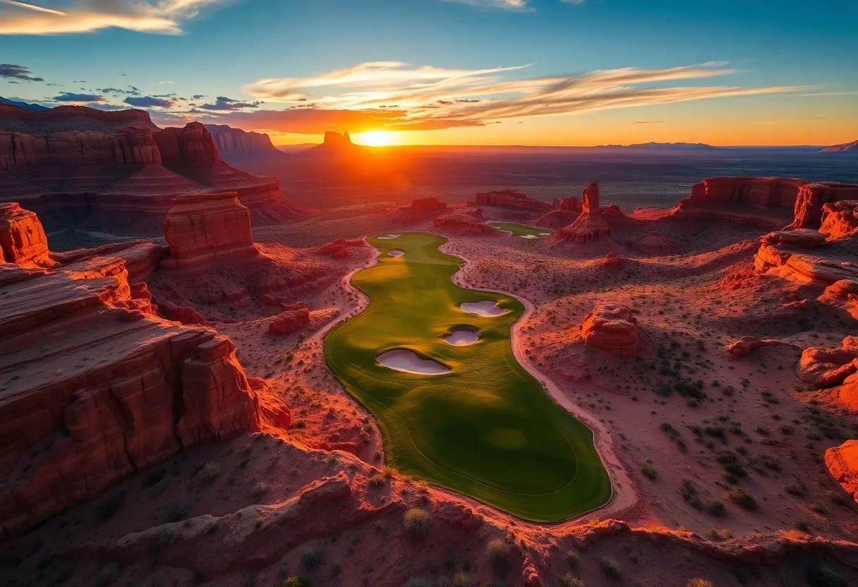 A stunning view of the Sand Hollow Resort golf course in Utah
