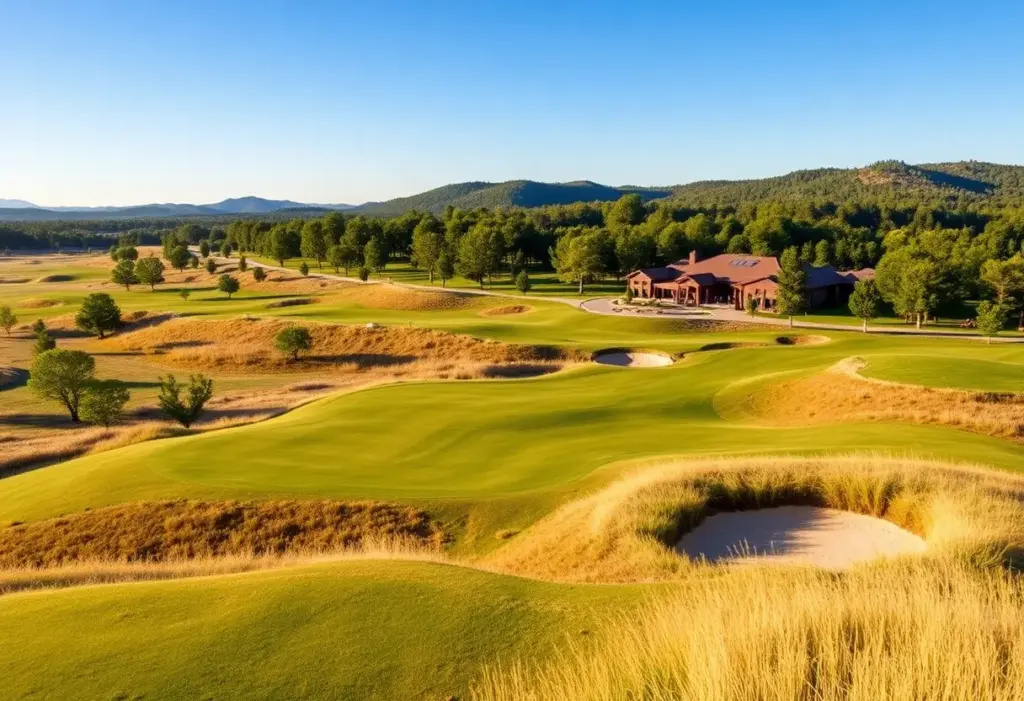 Landscape of Sand Valley Golf Resort with golf courses and greenery