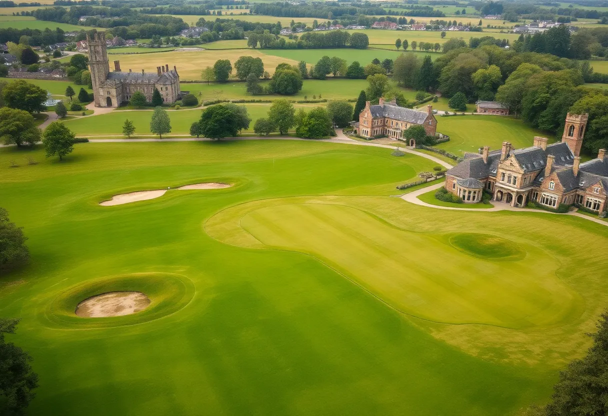 A stunning view of Savannah Golf Club showcasing its lush fairways and historical features.