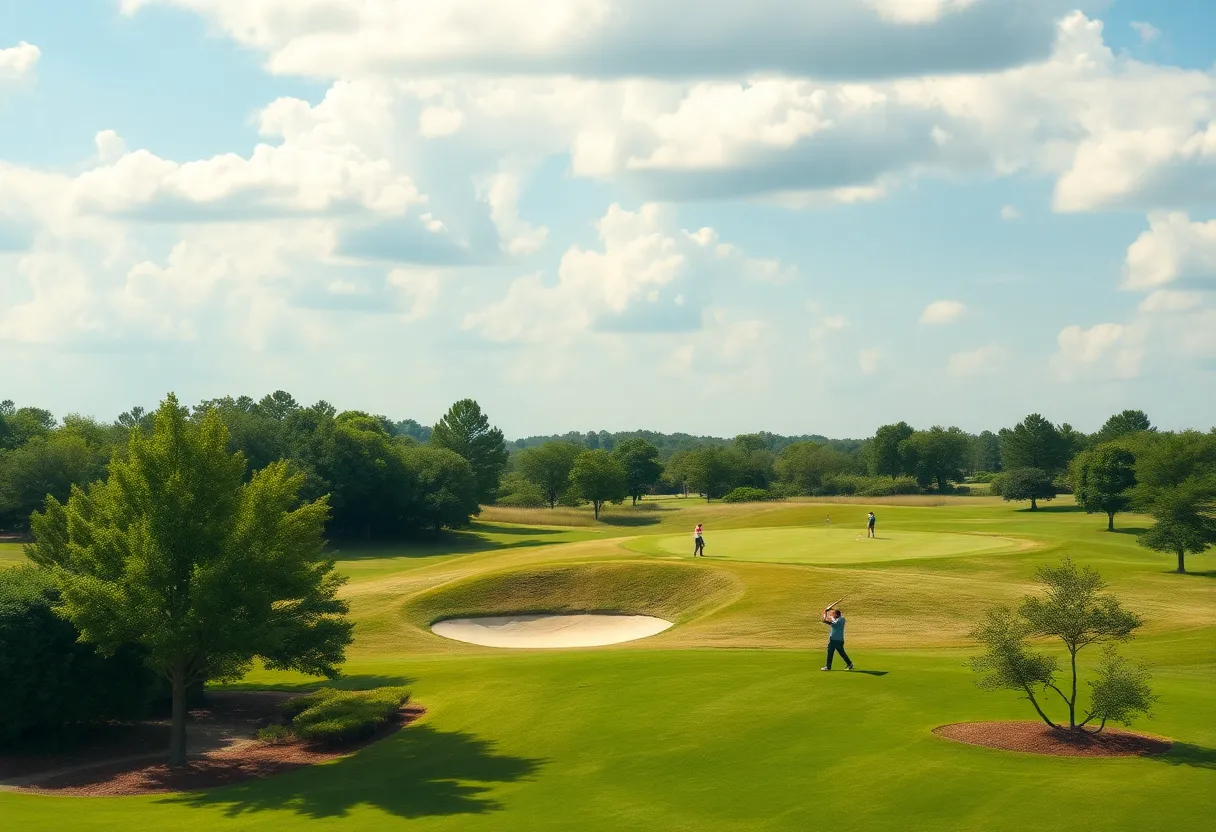 Beautiful golf course landscape in South Carolina