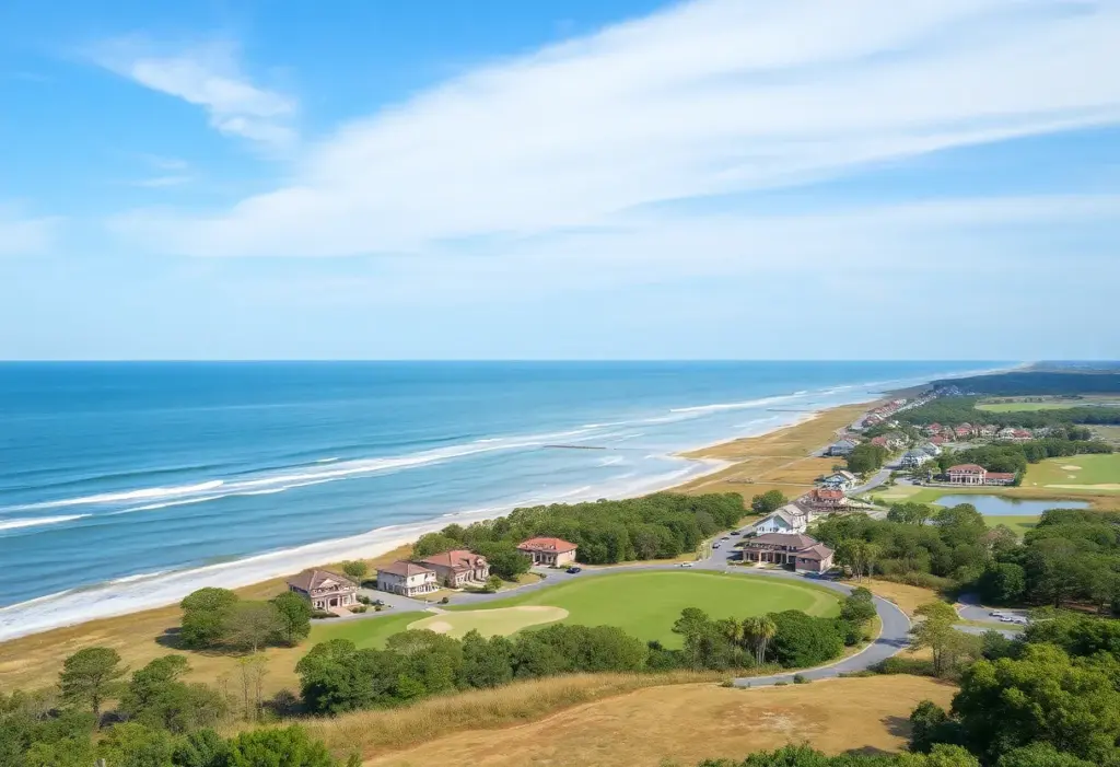A picturesque scene of South Carolina ideal for retirees, featuring beaches and golf courses.