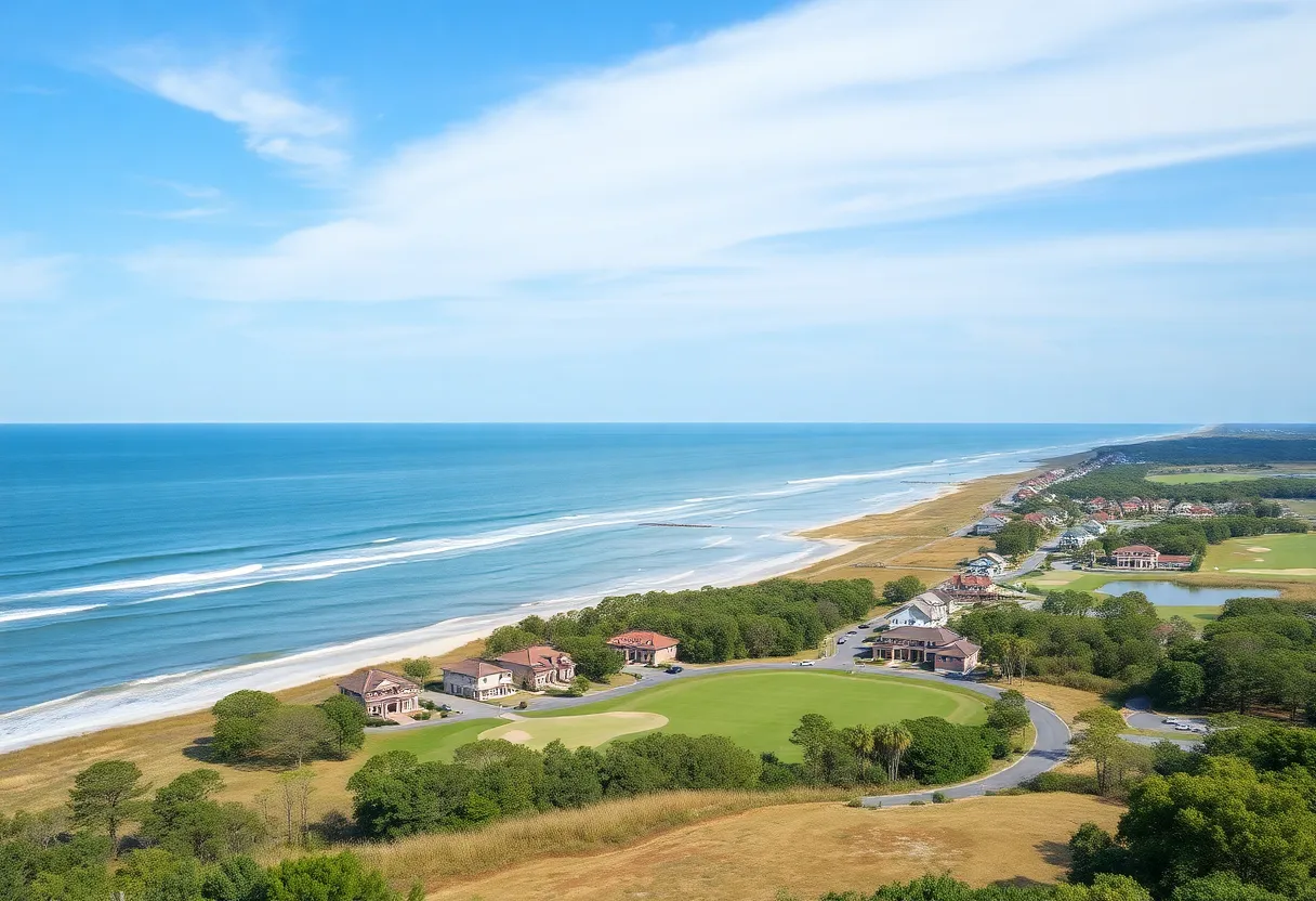 A picturesque scene of South Carolina ideal for retirees, featuring beaches and golf courses.