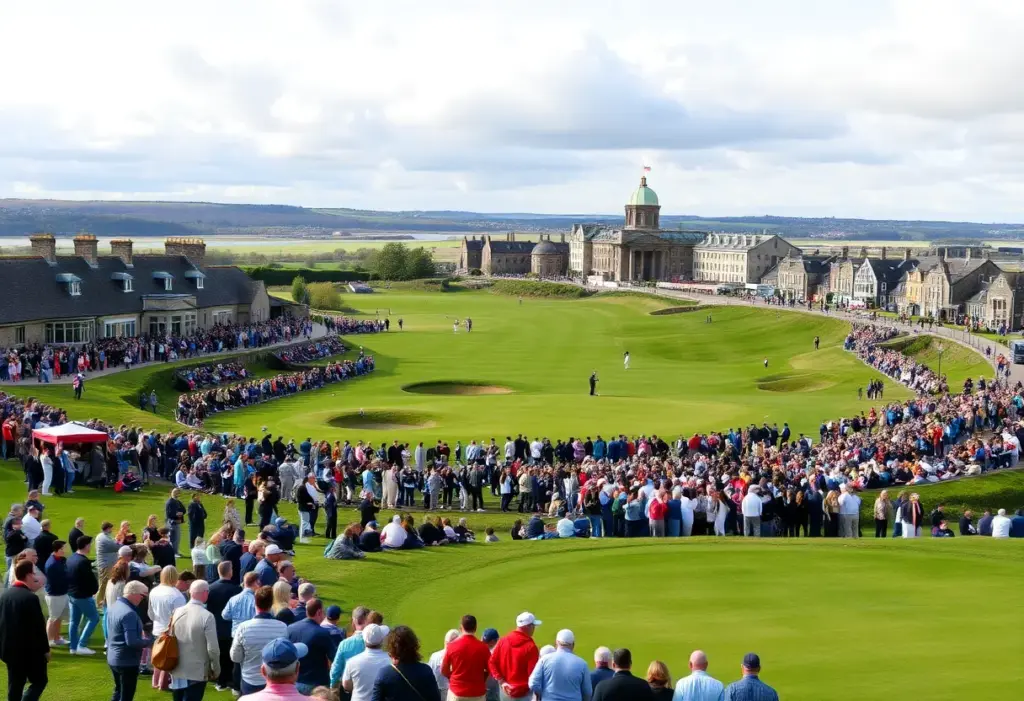 Golfers competing at the St Andrews Links Collegiate.
