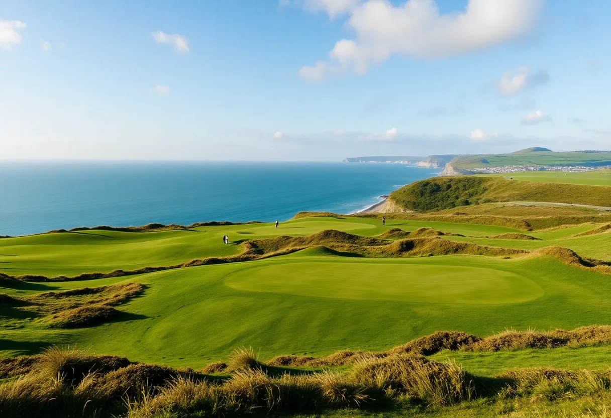 Scenic view of St Enodoc Golf Club showcasing lush greens and coastal landscapes