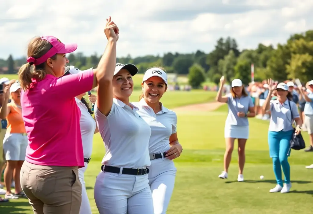 Team Australia celebrating their LPGA International Crown victory