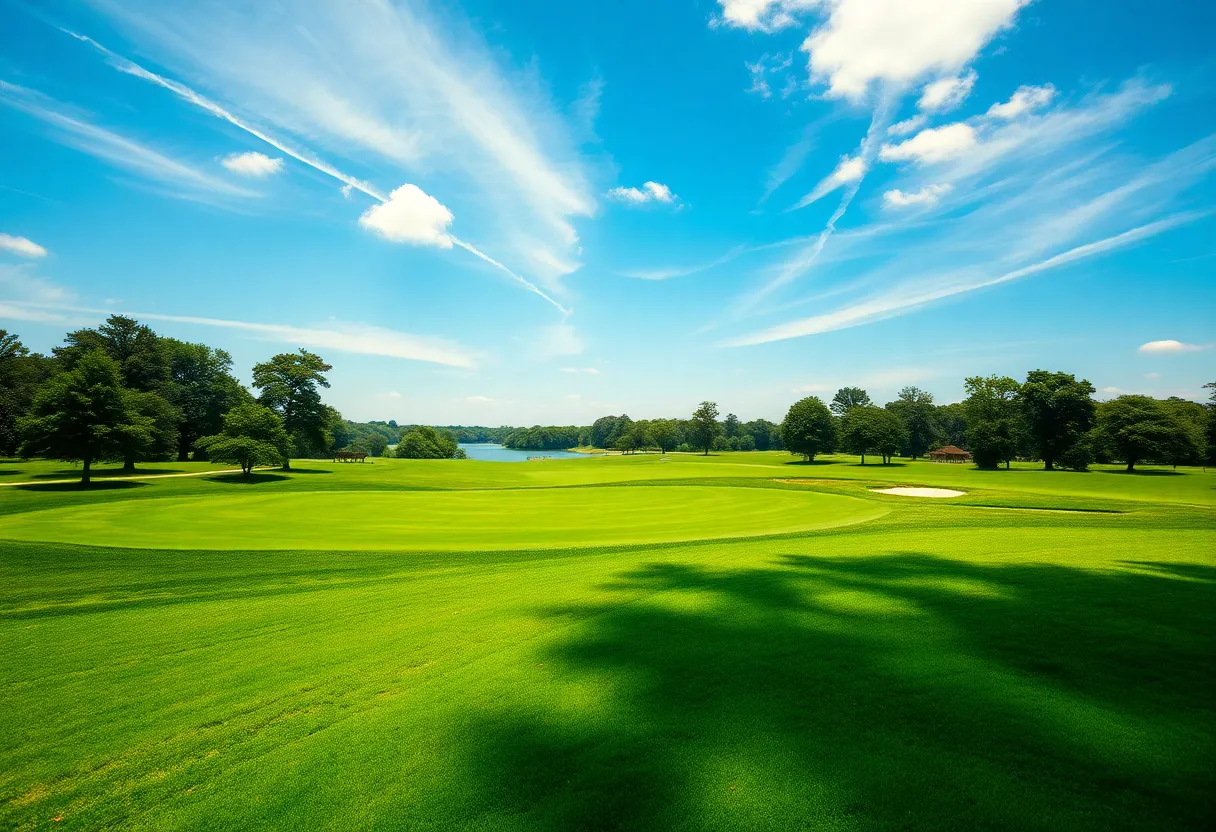 Golf course during championship event