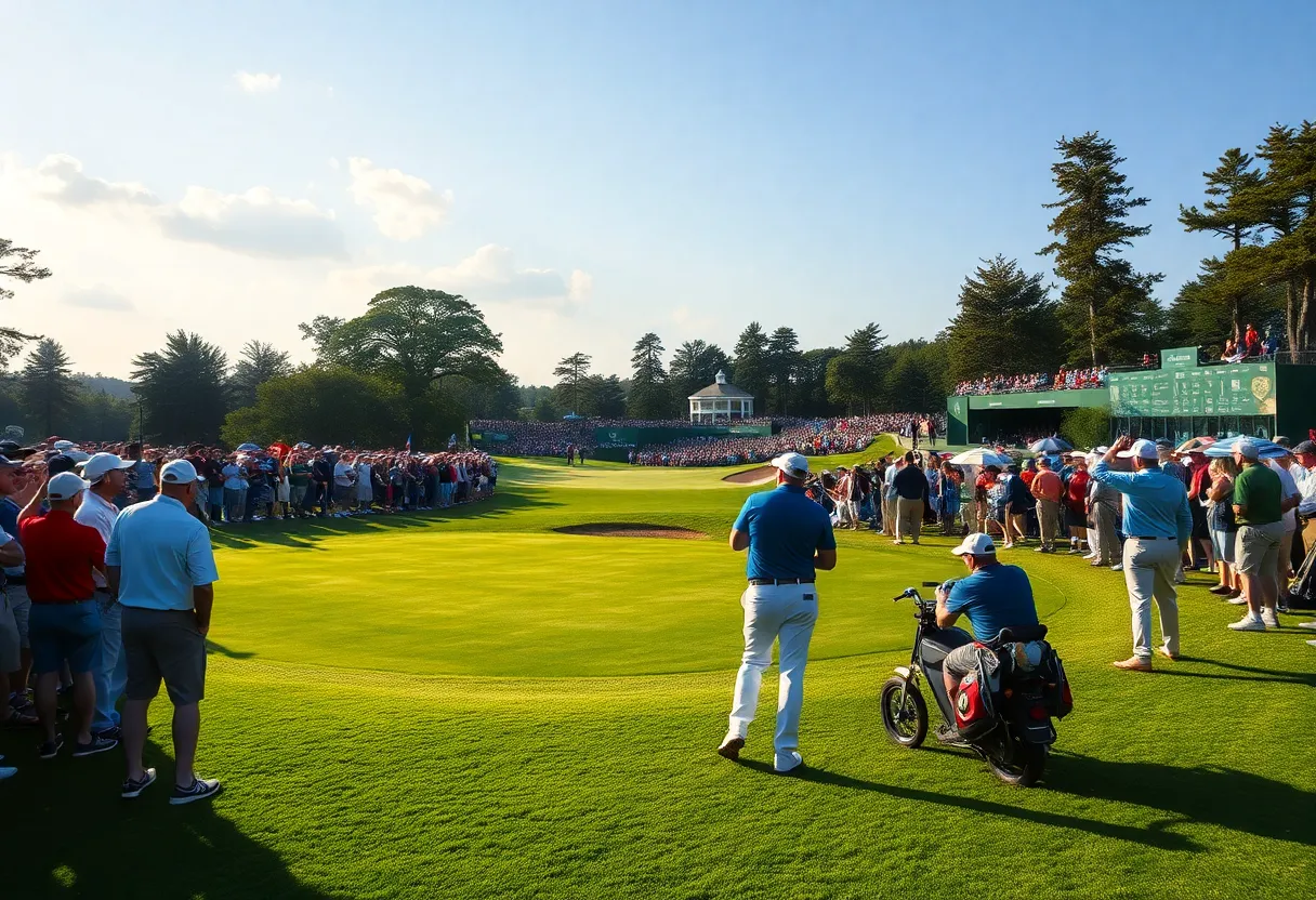 Tommy Fleetwood celebrating victory at a golf tournament