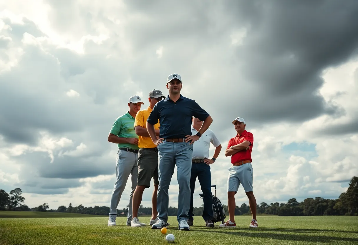 U.S. Ryder Cup Team discussing strategies on the course