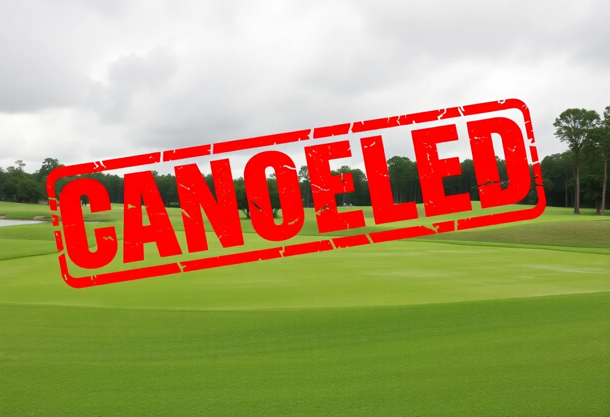 Rain-soaked golf course at Pinnacle Country Club