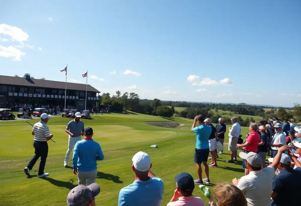 Golf teams competing in a tournament