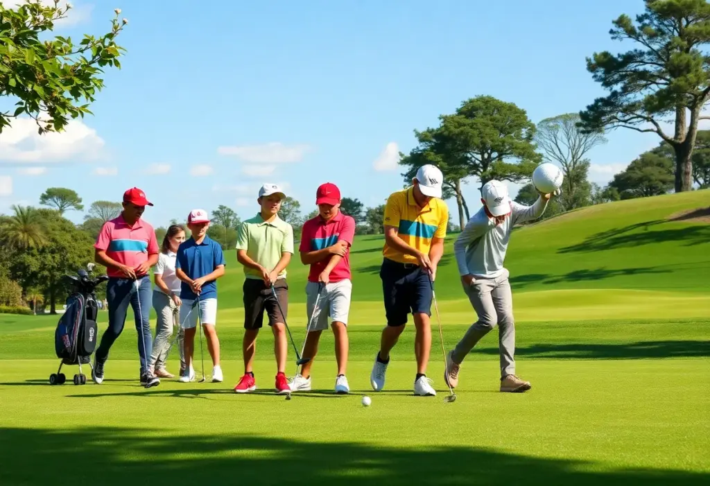 Kids competing in a golf tournament at Mt. Malarayat Golf Course
