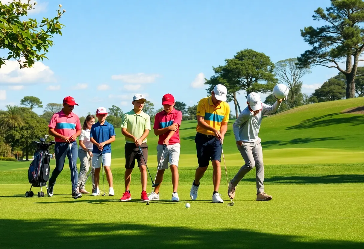 Kids competing in a golf tournament at Mt. Malarayat Golf Course