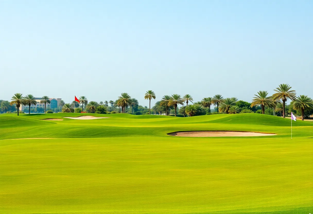 Golf course banner for the Abu Dhabi HSBC Championship