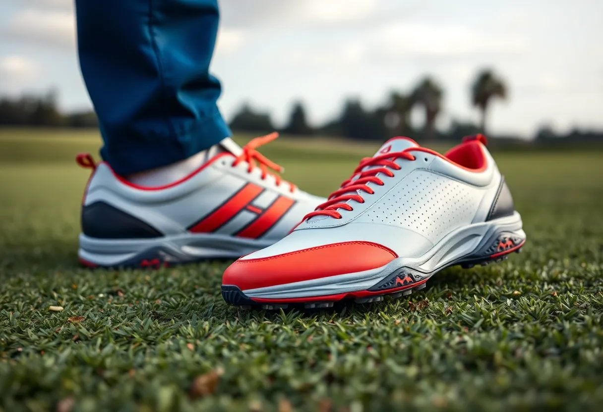 Limited edition Adidas TOUR360 golf shoes on grass