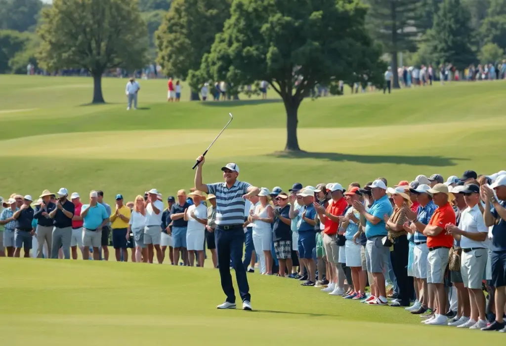 Golfers competing at the Asia-Pacific Amateur Championship