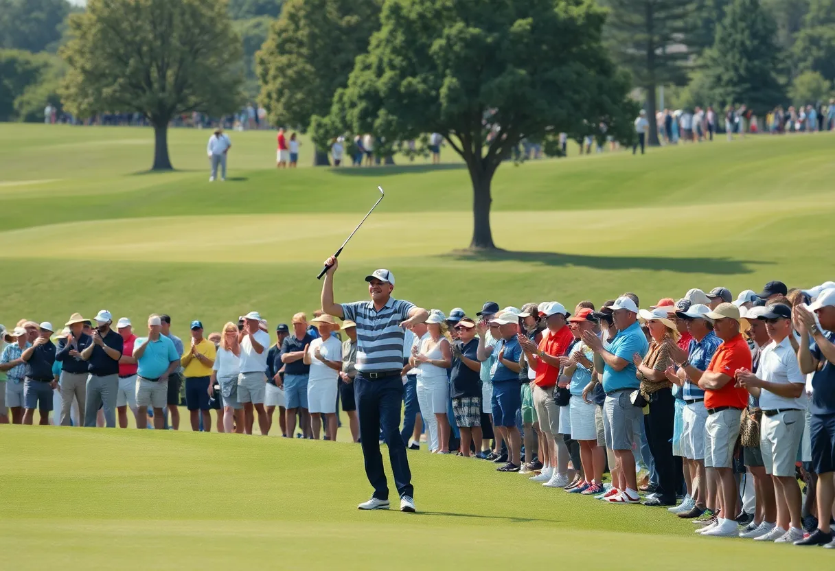 Golfers competing at the Asia-Pacific Amateur Championship