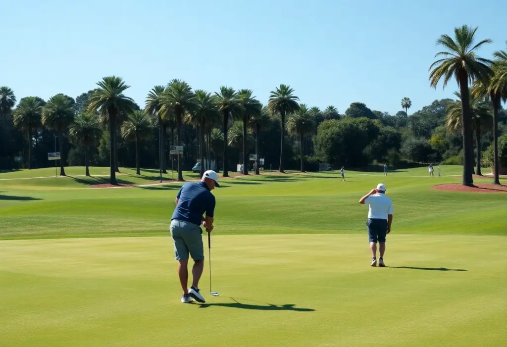 Golfers preparing for the Andalucia Costa Del Sol Open in Malaga, Spain.