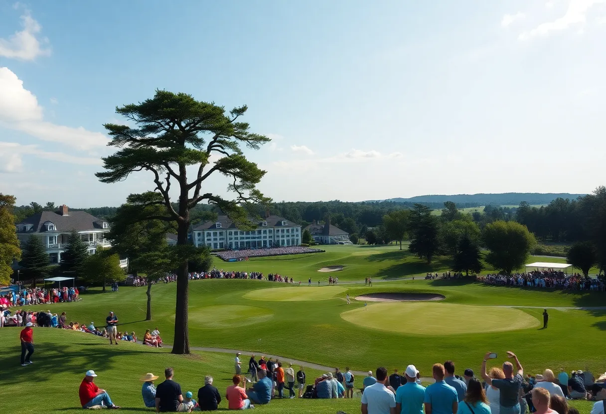 Spectators enjoying the ATB Classic golf tournament at Blackhawk Golf Club.
