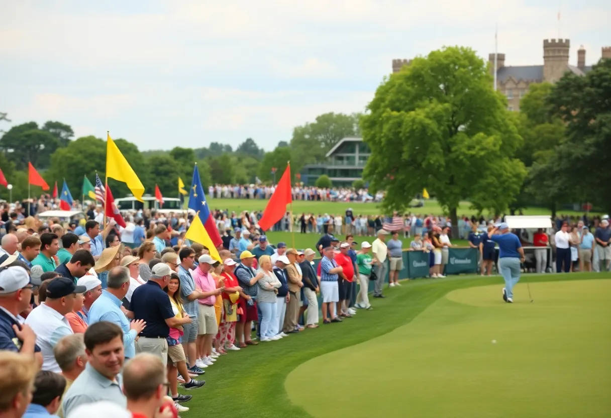 A beautiful view of golfers performing at the 2024 Charles Schwab Cup Championship