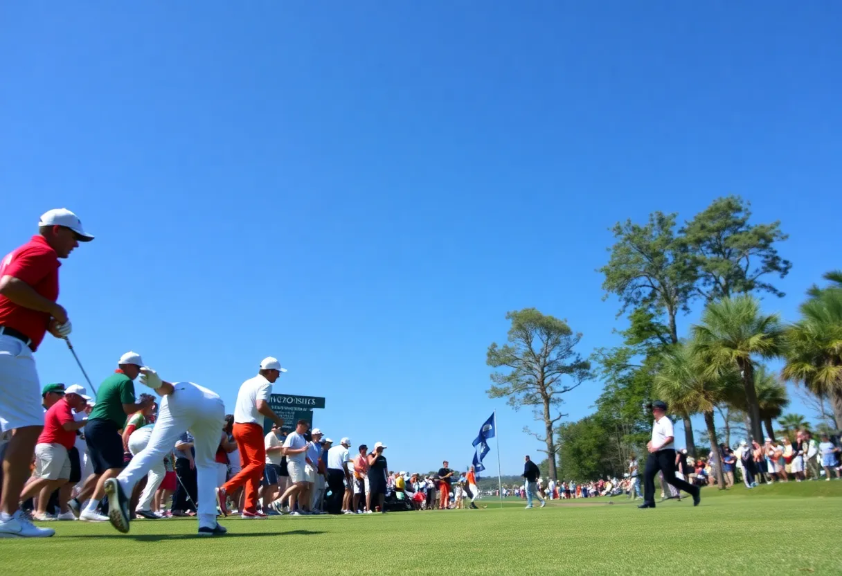 Golf tournament action at CME Group Tour Championship