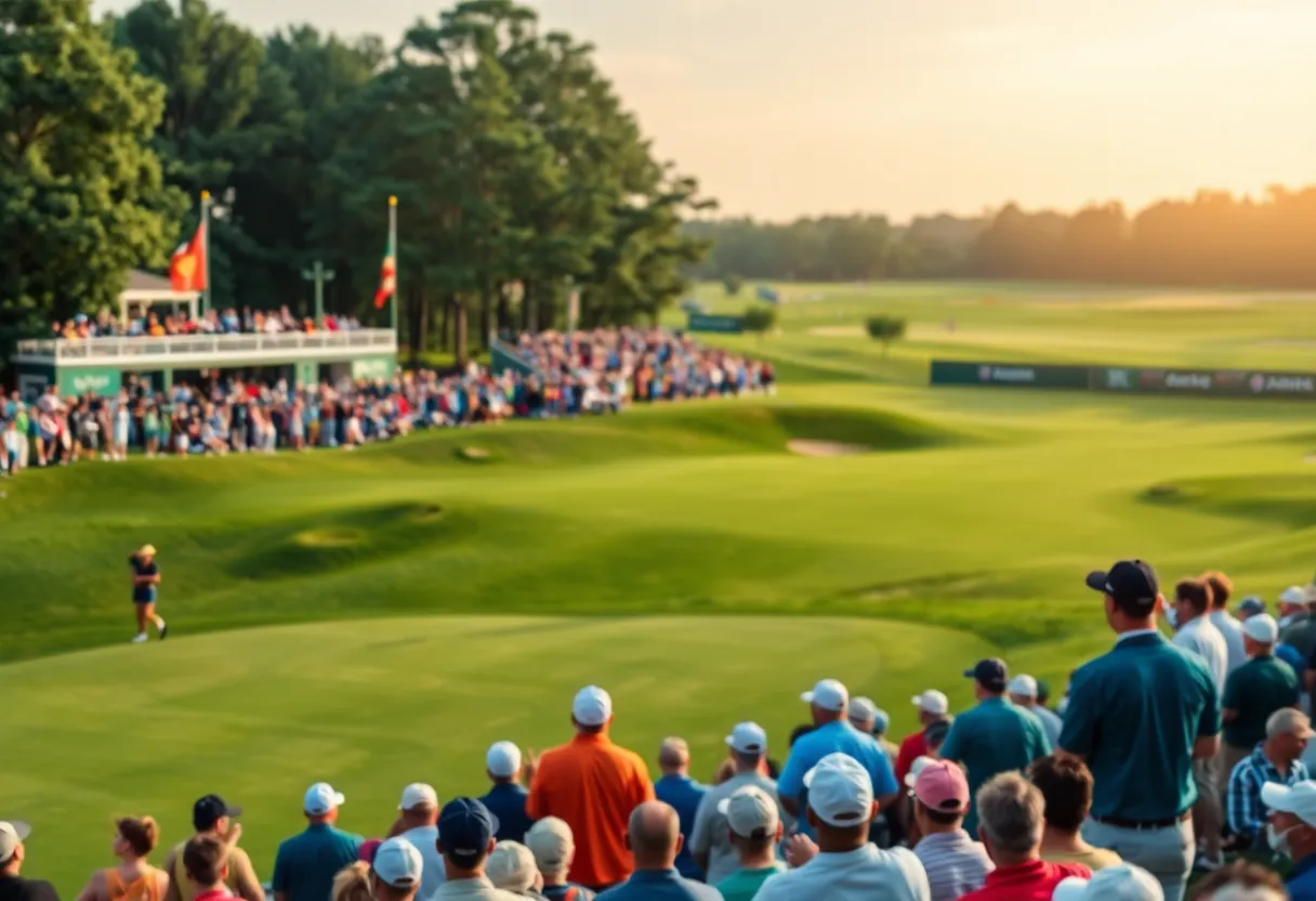 Celebration on the golf course after winning the PGA Championship