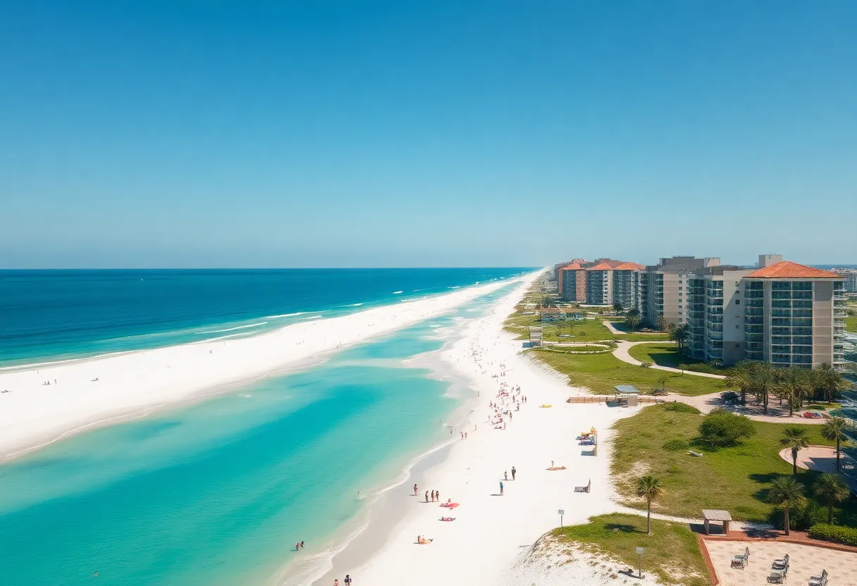 Beautiful beach view in Destin Florida with vacation rentals