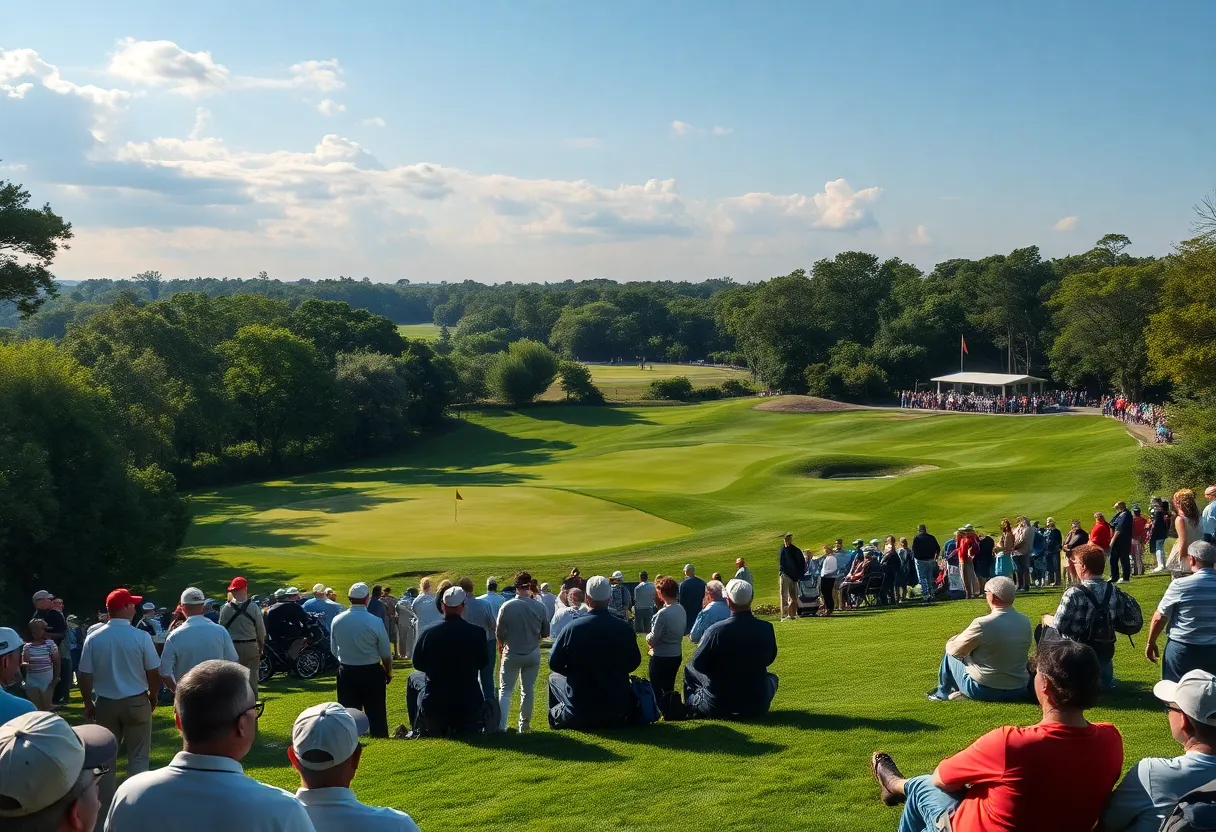 Golfers competing at the DP World Tour Q School in a lush scenic golf course