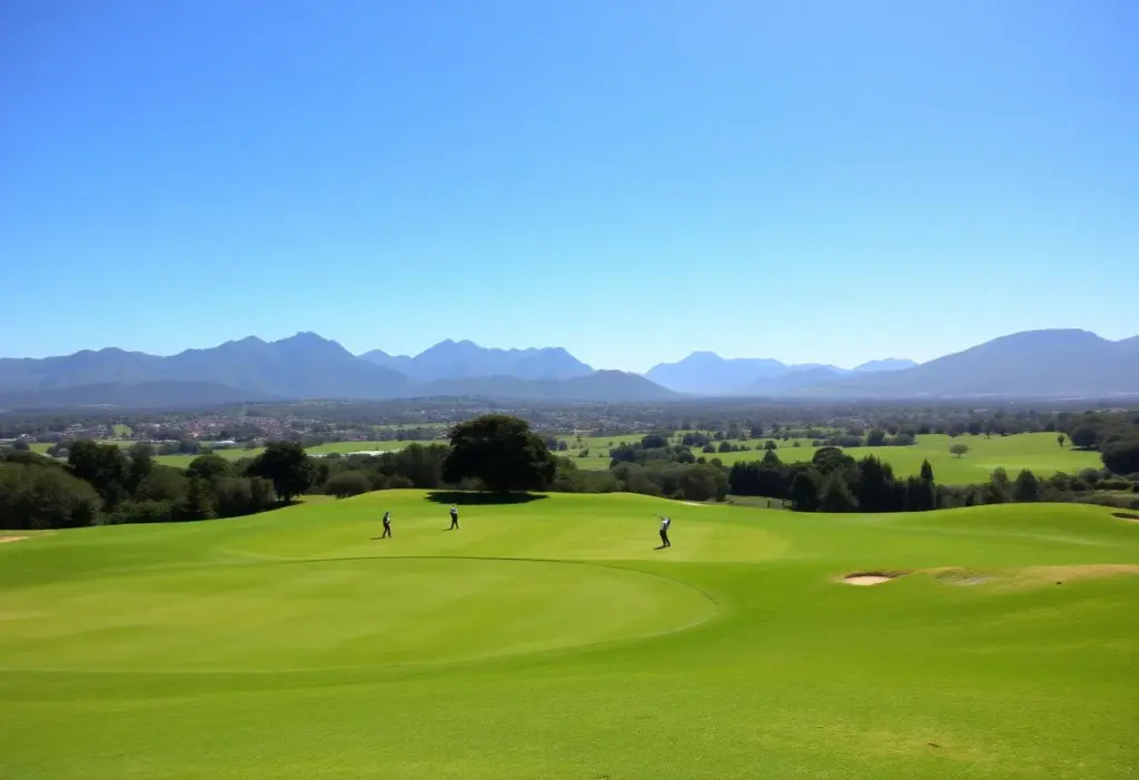 Lush green golf course at Fancourt in South Africa