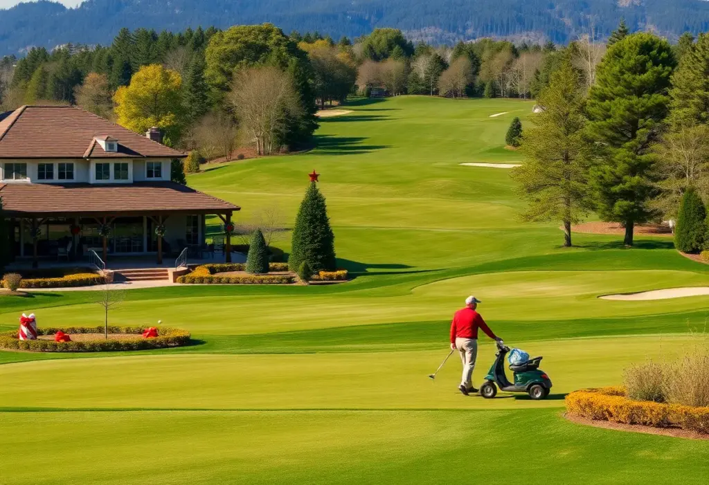 Golfers enjoying the holiday season at Marriott Golf Academy