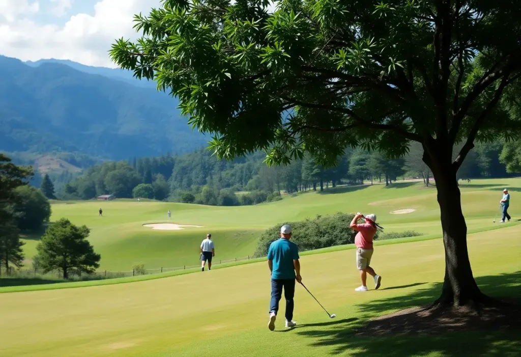 Golfers participating in the Fil-Am Invitational Golf Tournament at a picturesque Baguio golf course