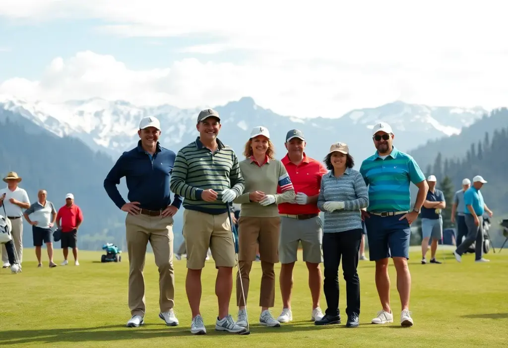 Golfers competing in the 75th Fil-Am Invitational Golf Tournament