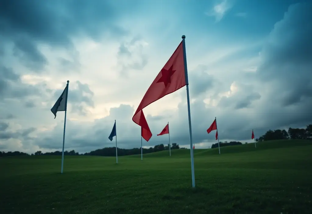 Tense moment at a golf tournament
