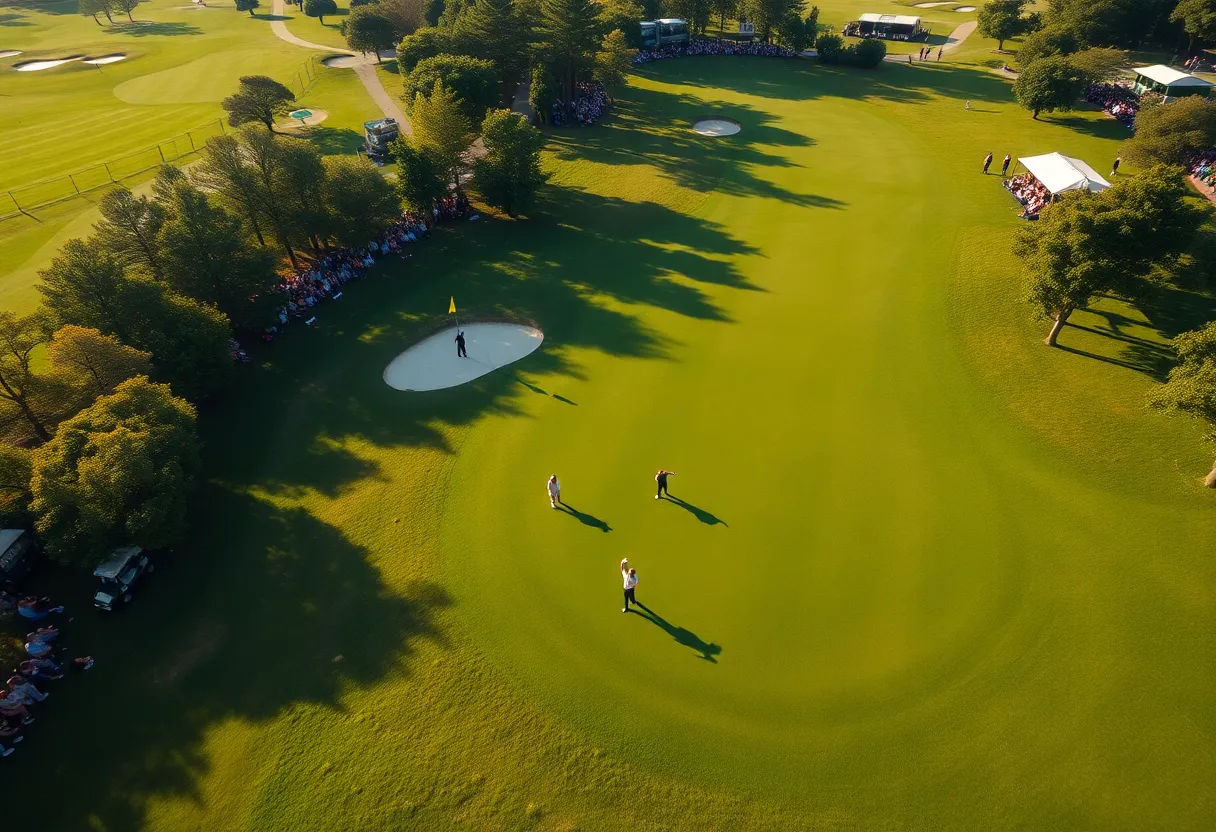 Golfers competing at Infinitum Golf Course