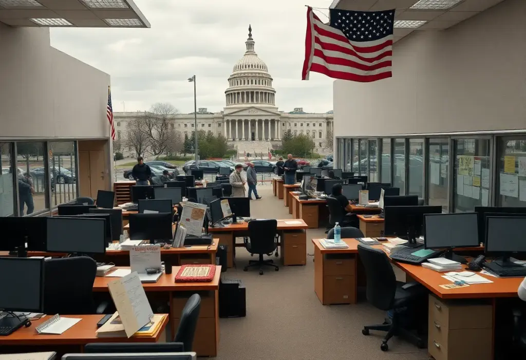 Visual representation of the government shutdown's effects on federal workers