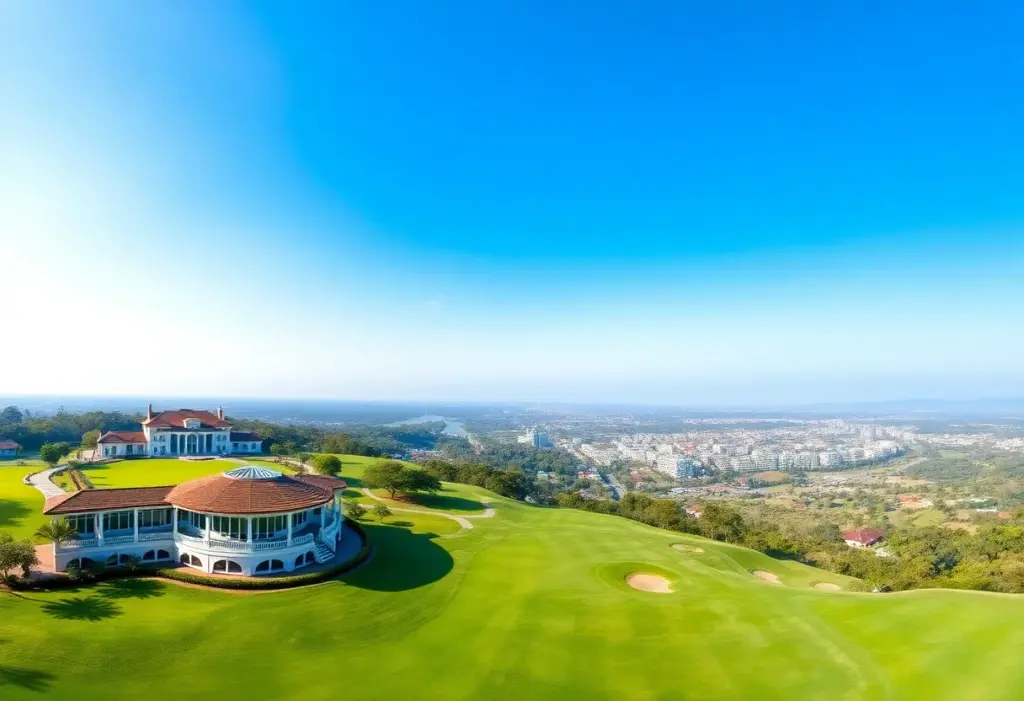 Beautiful golf course in Hanoi with lush landscape