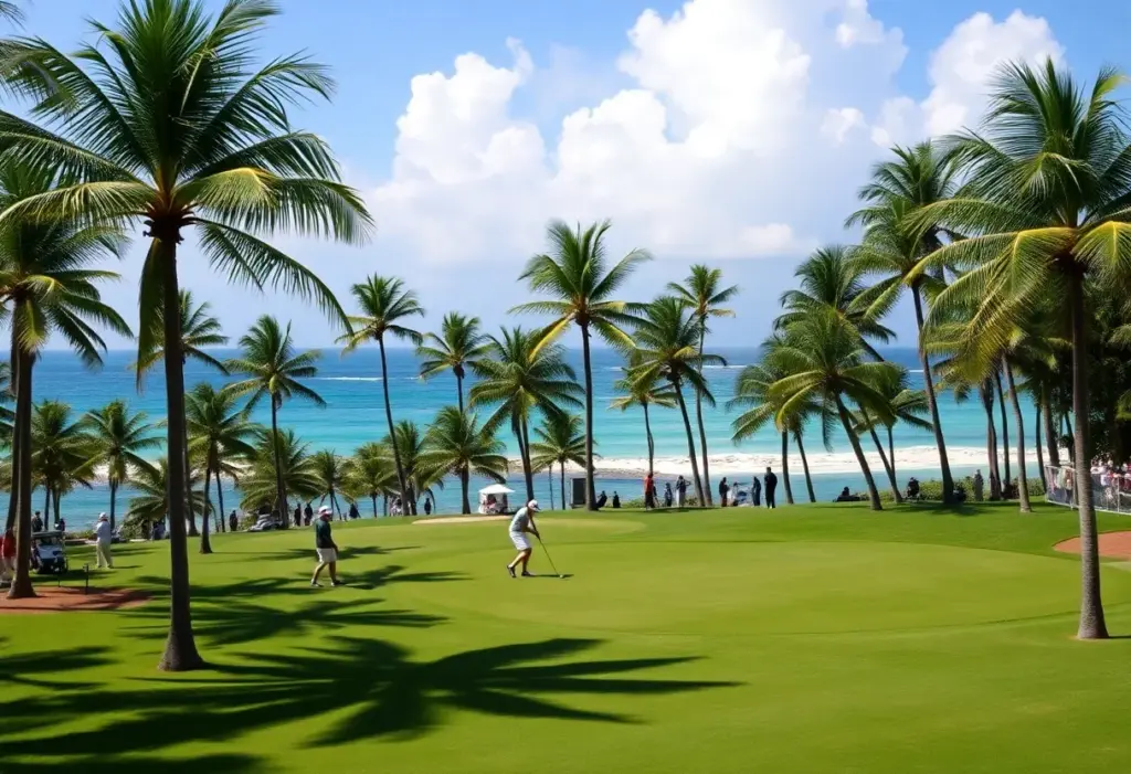 Golfers competing at the Hero World Challenge in Bahamas.