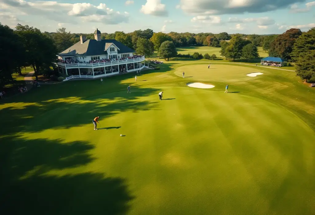 Participants enjoying HSBC's golf event at Emirates Golf Club
