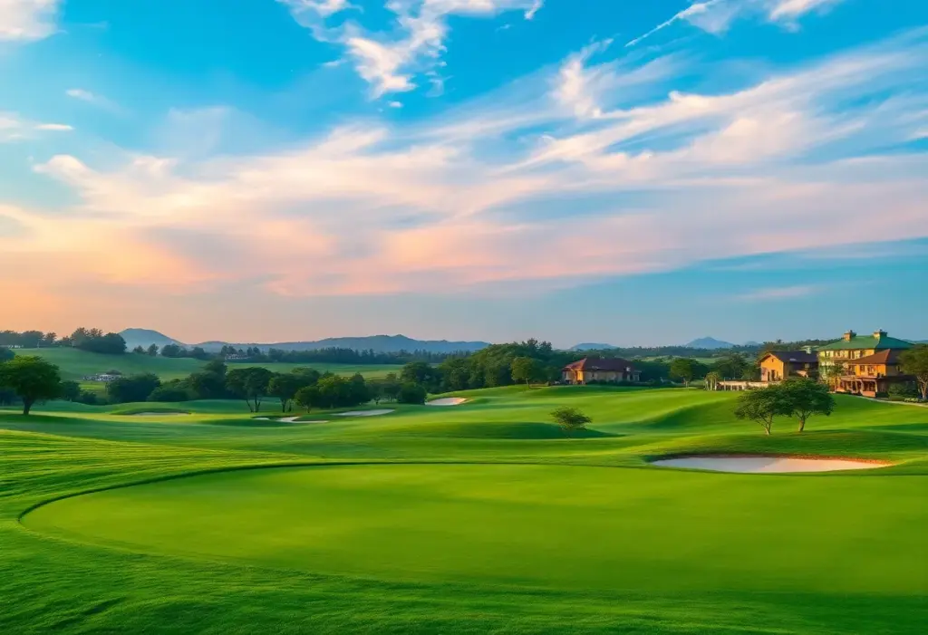 A scenic view of a golf course at Infinitum Golf Resort