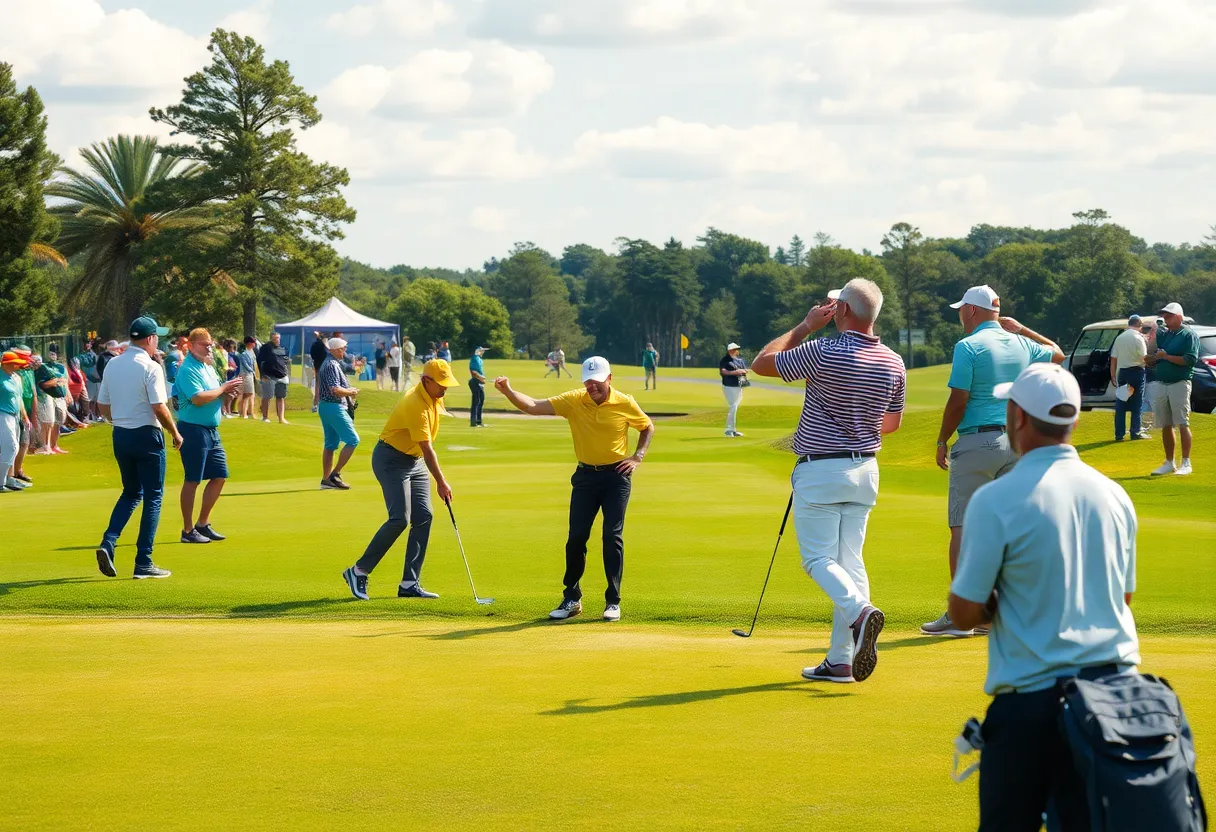 Players competing at the Internet Invitational golf tournament