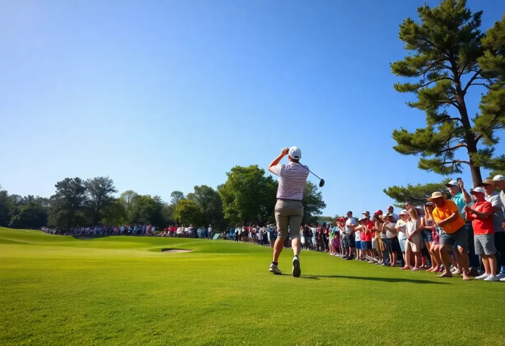 Golfer hitting a remarkable shot on the green
