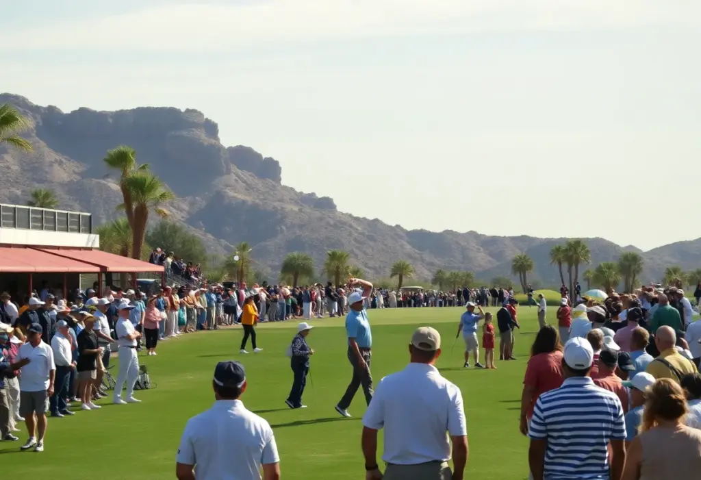 LIV Golfers playing at PIF Saudi International with a bustling crowd