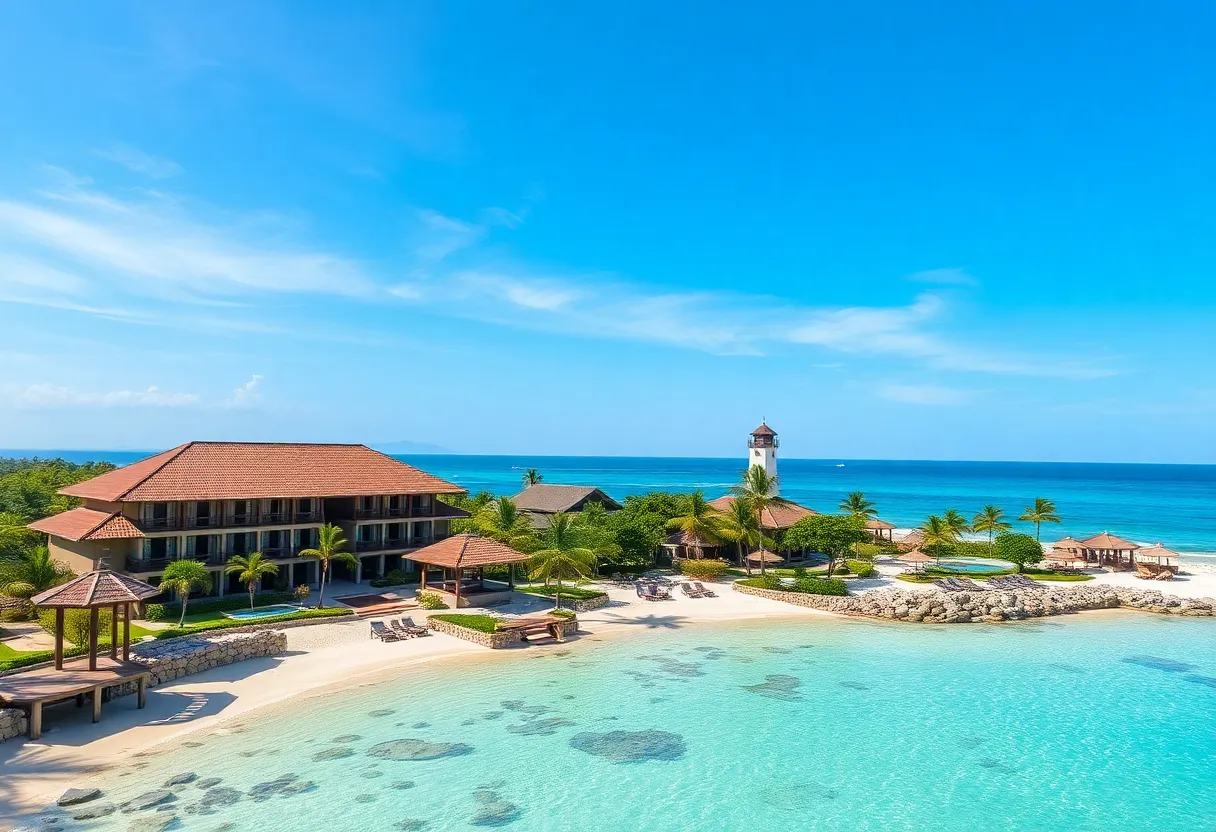 Luxurious beach resort with spa facilities