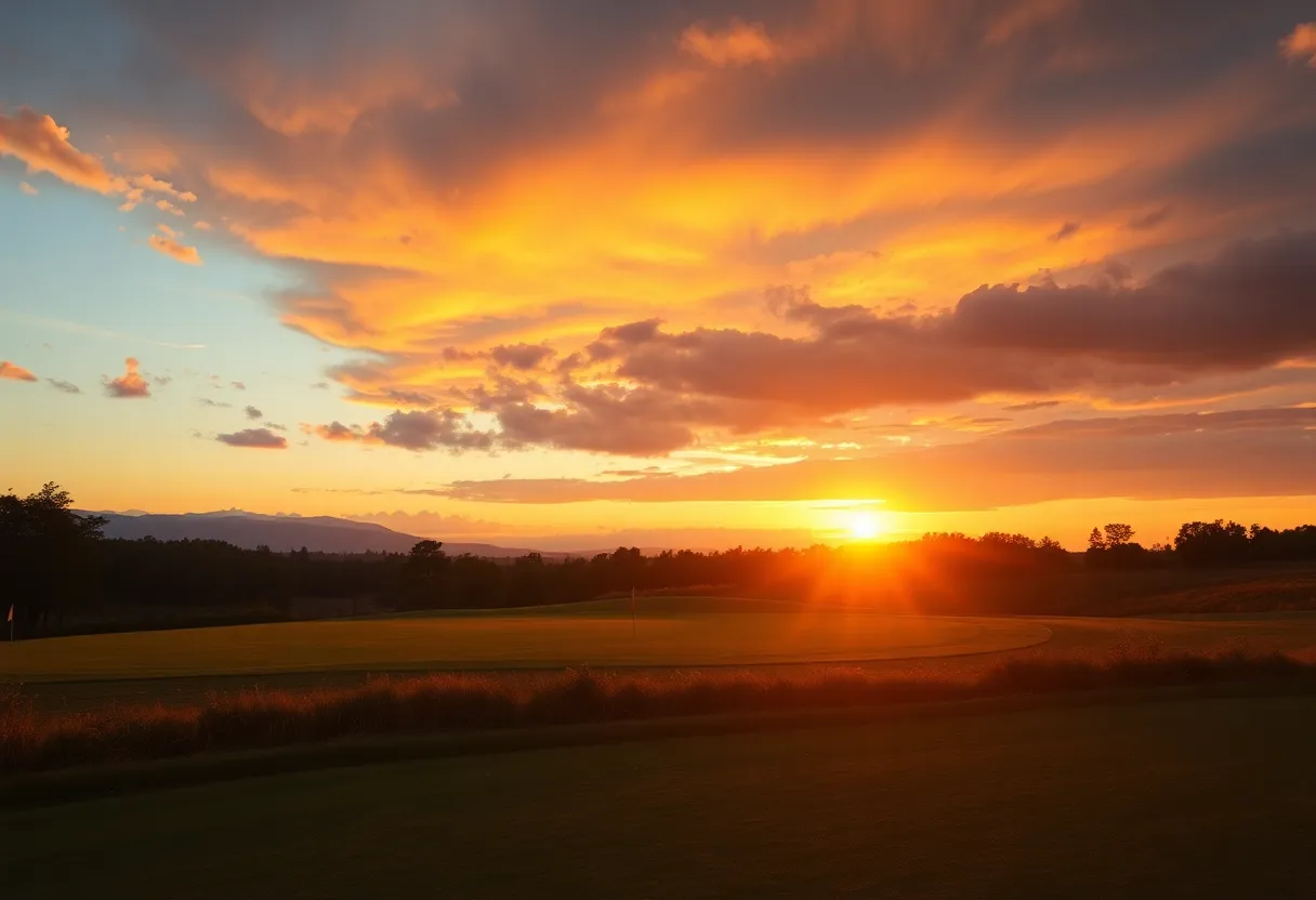 Scenic golf course representing determination and resilience