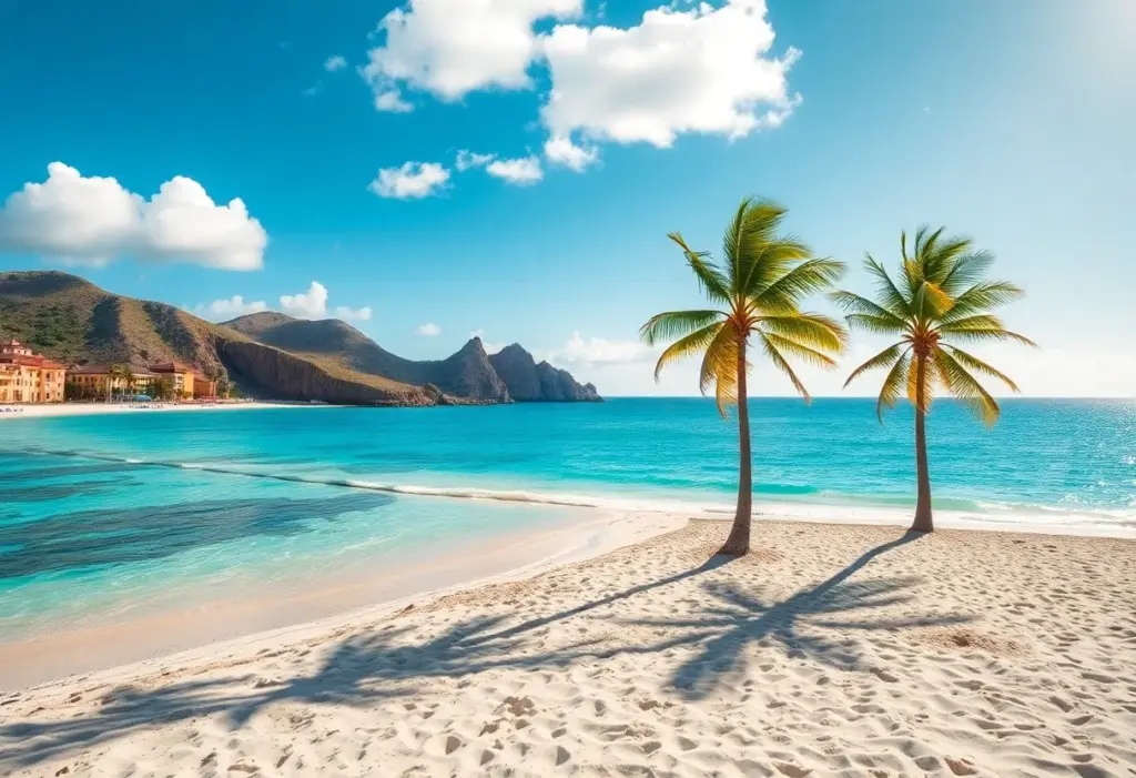 Tropical beaches of Mexico showcasing warm weather in winter.