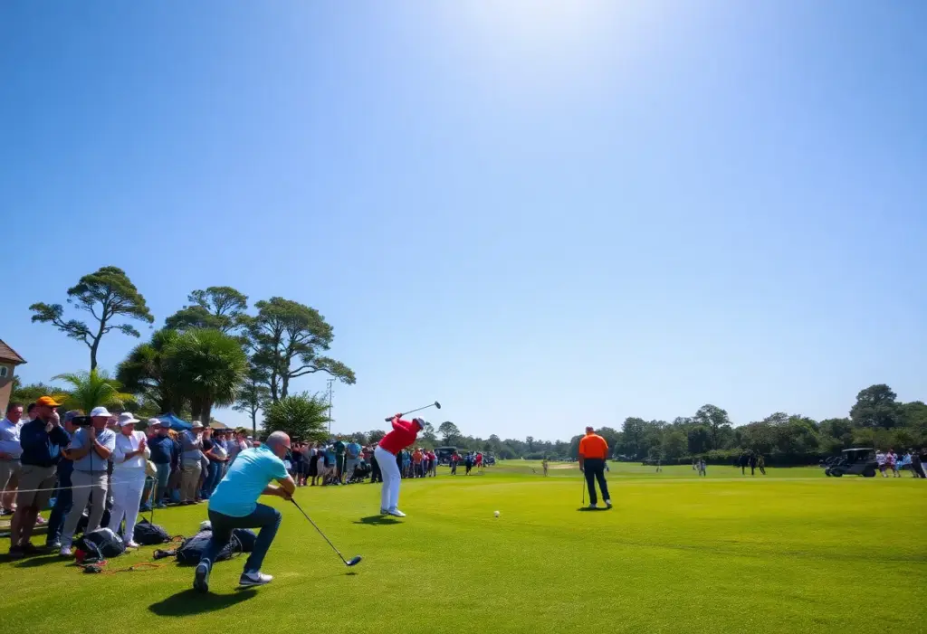 Golf players competing at the Moutai Singapore Open