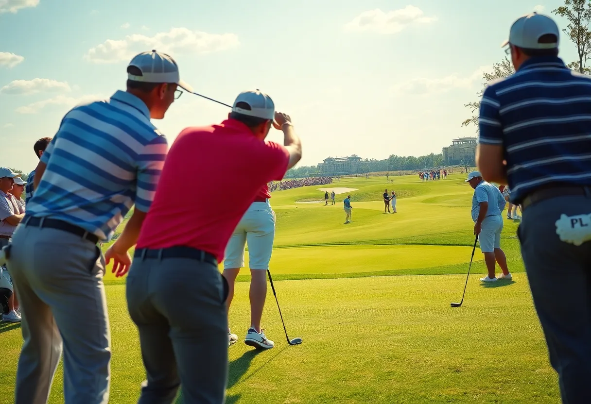 Golfers competing in the Moutai Singapore Open at Singapore Island Country Club.