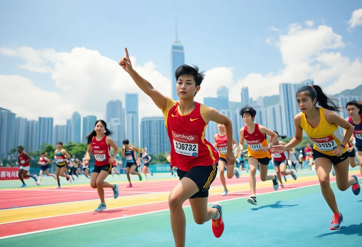 Athletes competing in the 2025 National Games in Hong Kong