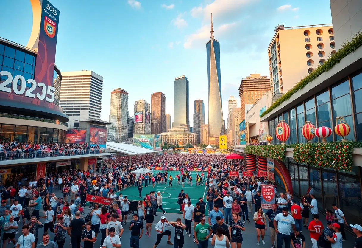 A bustling city preparing for the 2025 National Games